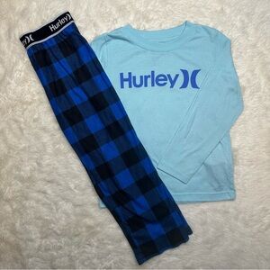 Hurley 2 Pc Pajama Set Blue & Black Size 6